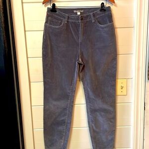 Garnet Hill Gray Corduroy Straight Leg Pants Size 10.